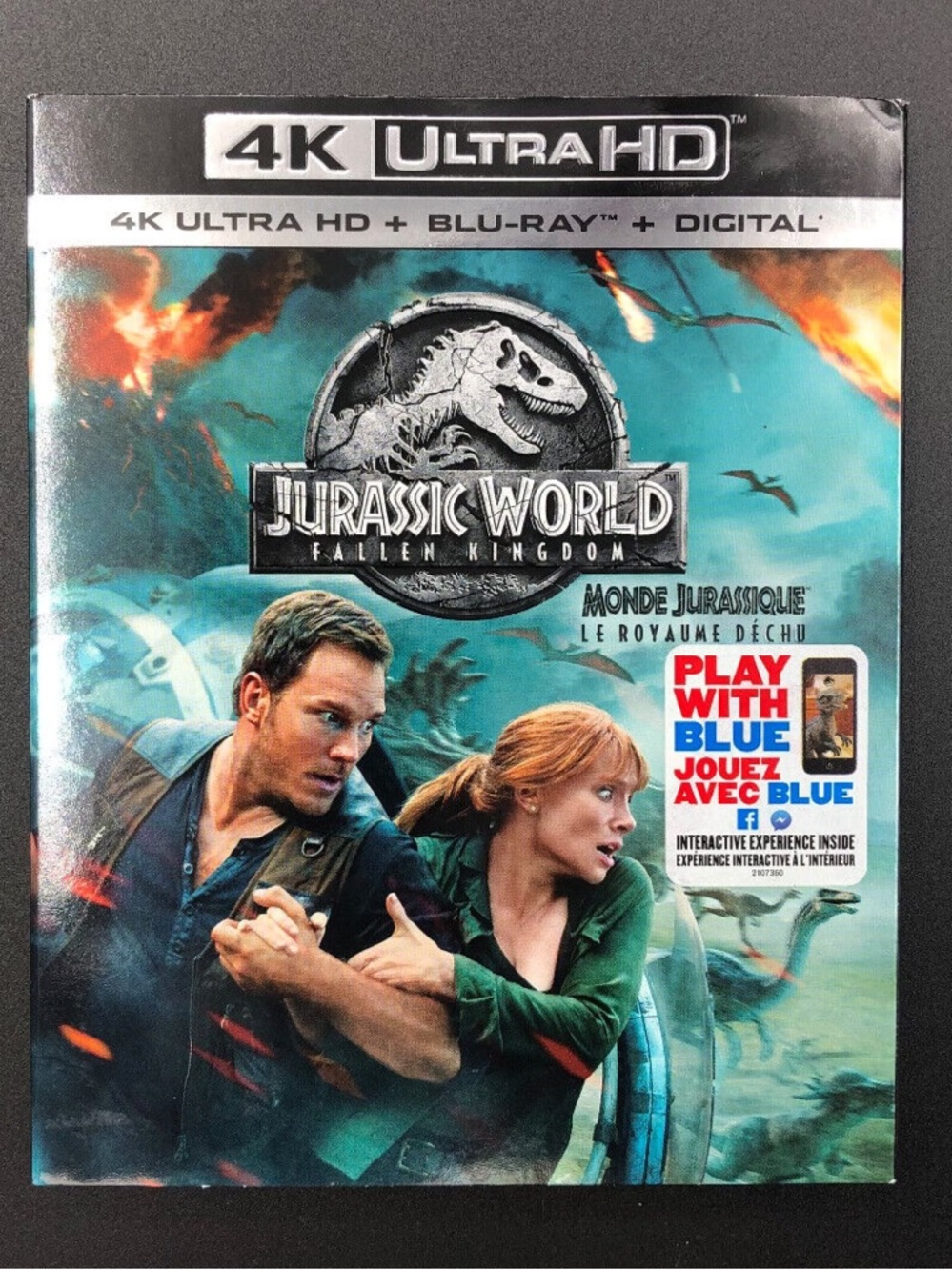 Jurassic World: Fallen Kingdom 4K Ultra HD+Blu-Ray+Digital Factory Sealed NIB